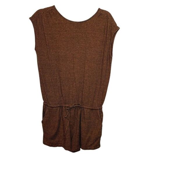 Prana Retrieve Romper‎ Women S Brown Orange Organic Cotton Hemp Granola Outdoor - Picture 1 of 8